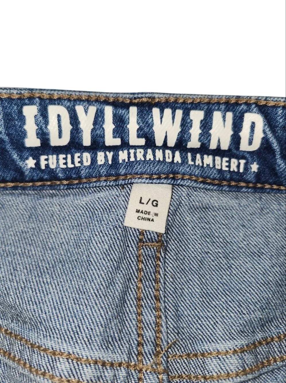 Idyllwind Miranda Lambert Rhinestone Denim Mini Skirt Light Wash Slit Size L
